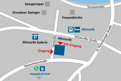 Anfahrt AllDent Zahnzentrum Dresden