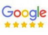 Google Logo mit fünf geleben Sternen
